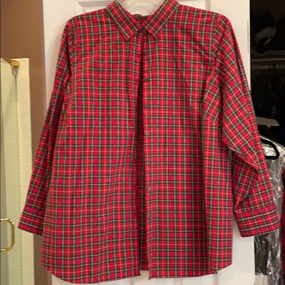 26w lands end no iron supima cotton long sl shirt